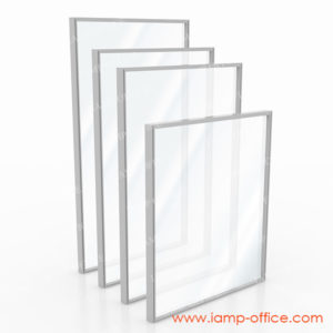 พาร์ติชั่นกระจกฝ้าเต็มแผ่น สูง 120 Cm. แบบไม่มีกล่องไฟ / มีกล่องไฟ